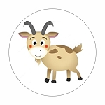 Cute Goat Round Dot Stickers Set